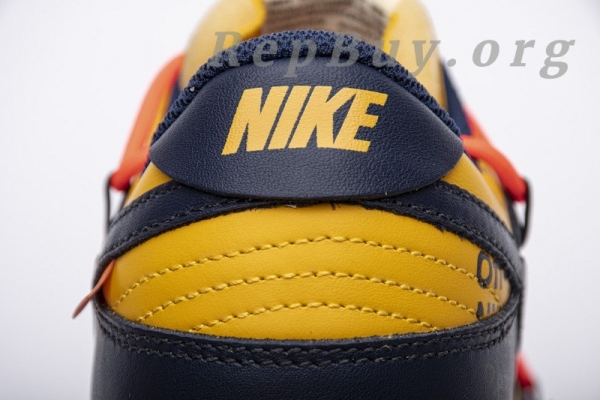 Top Version Nike Dunk Low Off-White University Gold Midnight Navy CT0856-700 - 图片 11