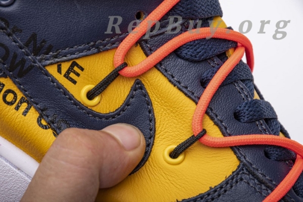 Top Version Nike Dunk Low Off-White University Gold Midnight Navy CT0856-700 - 图片 13