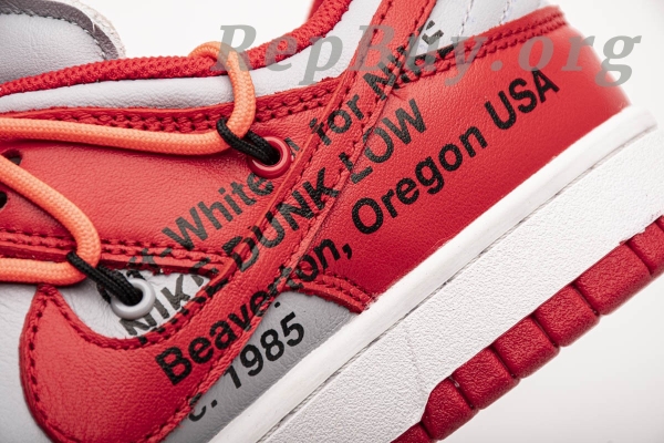 Top Version Nike Dunk Low Off-White University Red CT0856-600 - 图片 8