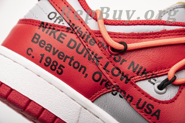 Top Version Nike Dunk Low Off-White University Red CT0856-600 - 图片 14