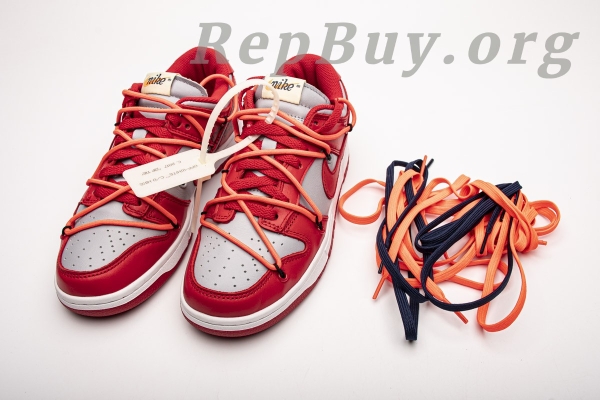 Top Version Nike Dunk Low Off-White University Red CT0856-600 - 图片 17