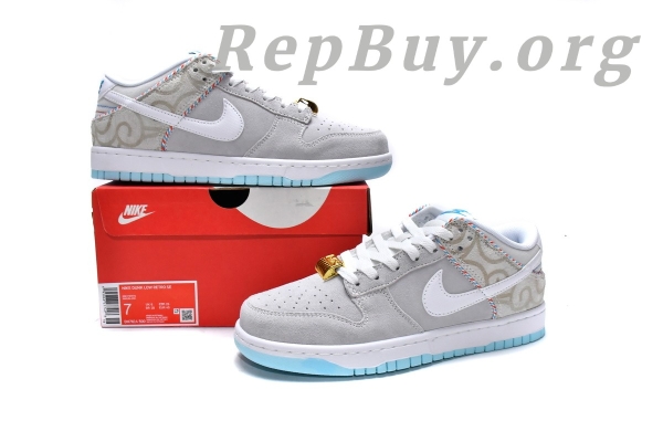 Top Version Nike Dunk Low SE Barber Shop Grey DH7614-500 - 图片 21