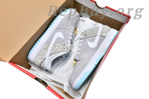 Top Version Nike Dunk Low SE Barber Shop Grey DH7614-500 - 图片 19