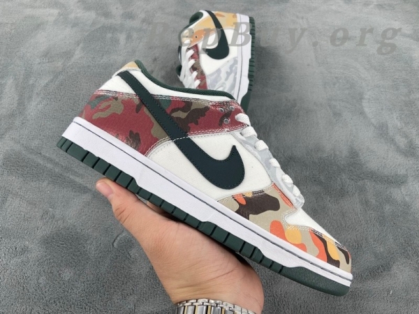 Top Version Nike Dunk Low SE Sail Multi-Camo DH0957-100 - 图片 7
