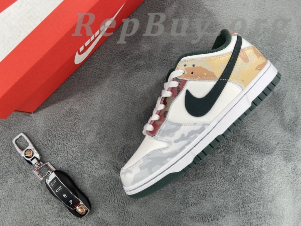 Top Version Nike Dunk Low SE Sail Multi-Camo DH0957-100 - 图片 3