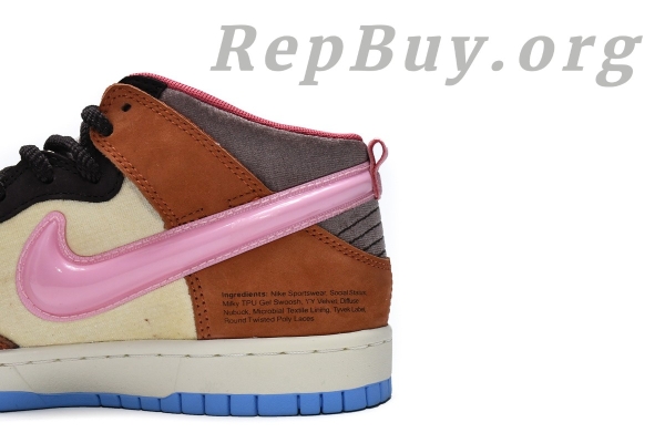 Top Version Nike Dunk Mid Social Status Free Lunch Chocolate Milk DJ1173-700 - 图片 13