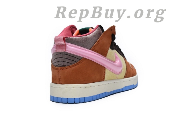 Top Version Nike Dunk Mid Social Status Free Lunch Chocolate Milk DJ1173-700 - 图片 14
