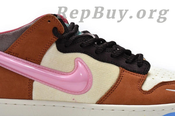 Top Version Nike Dunk Mid Social Status Free Lunch Chocolate Milk DJ1173-700 - 图片 15