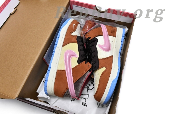 Top Version Nike Dunk Mid Social Status Free Lunch Chocolate Milk DJ1173-700 - 图片 19