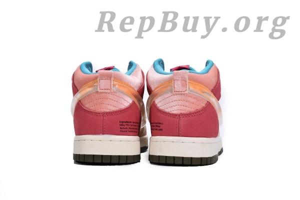 Top Version Nike Dunk Mid Social Status Free Lunch Strawberry Milk DJ1173-600 - 图片 5