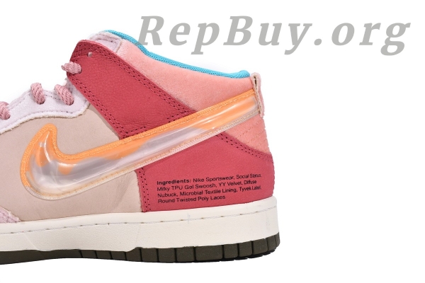 Top Version Nike Dunk Mid Social Status Free Lunch Strawberry Milk DJ1173-600 - 图片 11