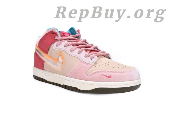 Top Version Nike Dunk Mid Social Status Free Lunch Strawberry Milk DJ1173-600 - 图片 15