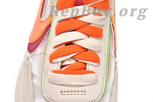 Top Version Nike LD Waffle sacai CLOT Kiss of Death Net Orange Blaze DH1347-100 - Image 16