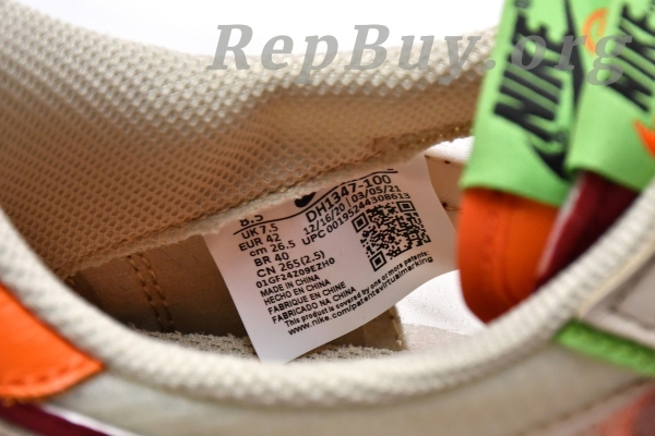 Top Version Nike LD Waffle sacai CLOT Kiss of Death Net Orange Blaze DH1347-100 - Image 10