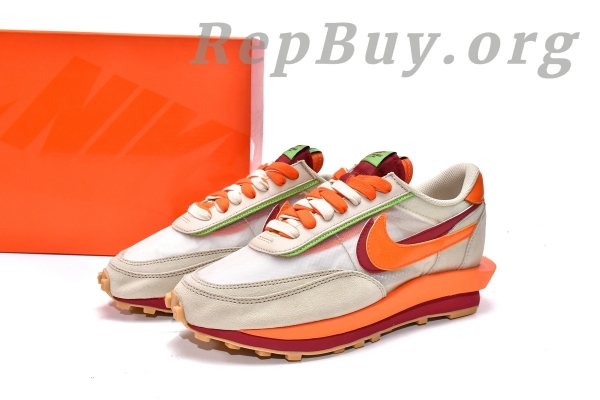 Top Version Nike LD Waffle sacai CLOT Kiss of Death Net Orange Blaze DH1347-100 - Image 19