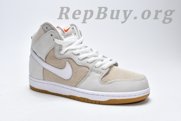 Top Version Nike SB Dunk High Pro ISO Orange Label Unbleached Natural DA9626-100 - Image 4