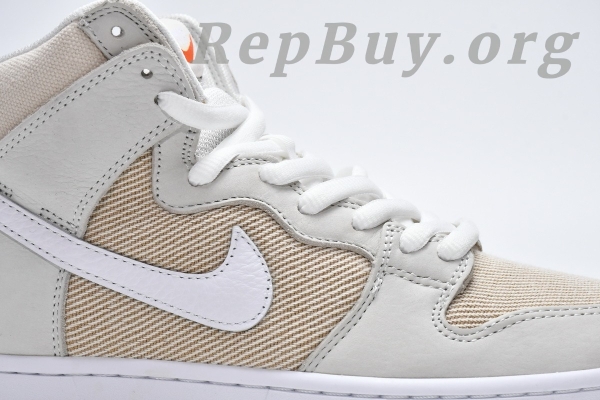 Top Version Nike SB Dunk High Pro ISO Orange Label Unbleached Natural DA9626-100 - Image 7
