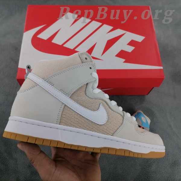 Top Version Nike SB Dunk High Pro ISO Orange Label Unbleached Natural DA9626-100 - Image 13