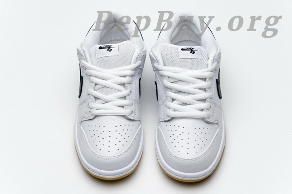 Top Version Nike SB Dunk Low Orange Label White Black CD2563-100 - 图片 7