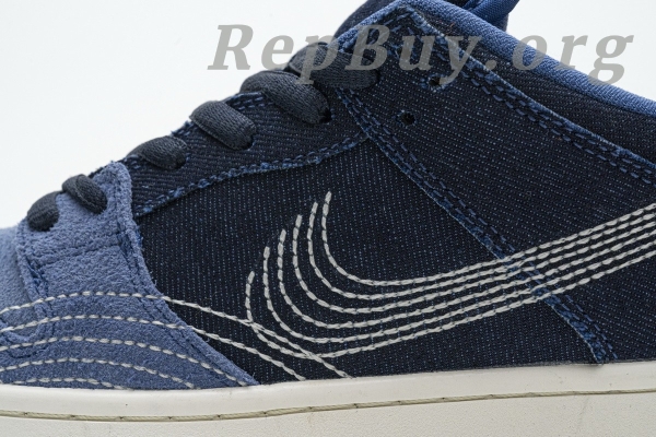 Top Version Nike SB Dunk Low Denim Sashiko CV0316-400 - Image 13