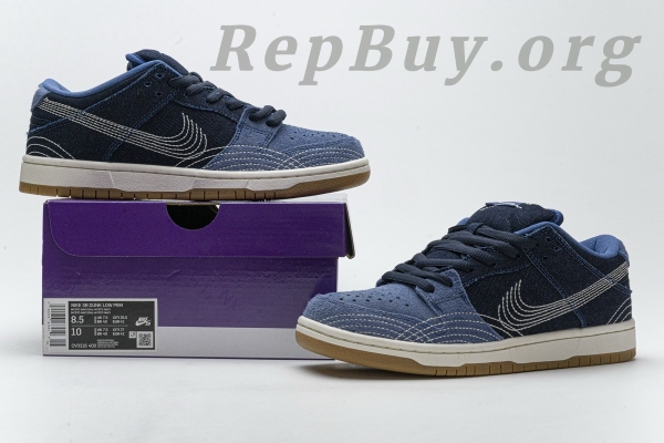Top Version Nike SB Dunk Low Denim Sashiko CV0316-400 - Image 17
