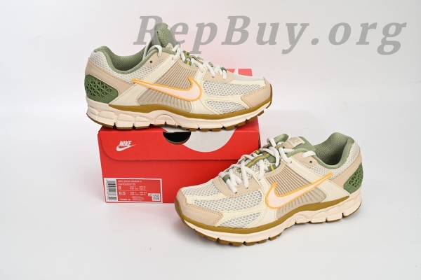 Nike Zoom Vomero 5 replica, high quality Nike Vomero 5 rep, best copy Nike Zoom Vomero 5 Sail Laser Orange, 1:1 Vomero 5 Medium Olive, FQ6868-181 top replica, perfect clone sneakers, premium quality Nike reps