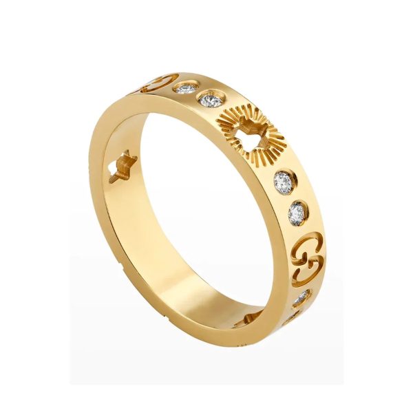 18K Double G Icon Diamonds Ring