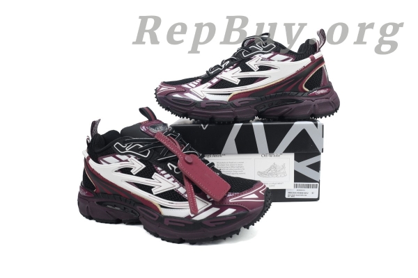 Off White Be Right Back Sneakers, high quality replica sneakers, Off White replica shoes, best fake Off White sneakers, Off White BRB sneakers black purple red, OMIA295F24 FAB00 10012, premium copy sneakers, 1:1 Off White shoes, luxury replica footwear, sneakerhead replica collection