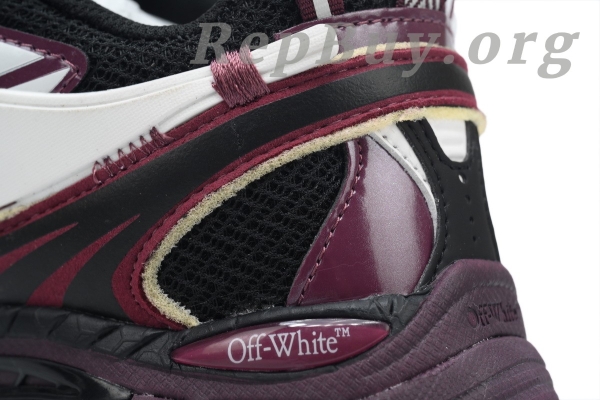 Off White Be Right Back Sneakers, high quality replica sneakers, Off White replica shoes, best fake Off White sneakers, Off White BRB sneakers black purple red, OMIA295F24 FAB00 10012, premium copy sneakers, 1:1 Off White shoes, luxury replica footwear, sneakerhead replica collection