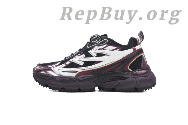 Off White Be Right Back Sneakers, high quality replica sneakers, Off White replica shoes, best fake Off White sneakers, Off White BRB sneakers black purple red, OMIA295F24 FAB00 10012, premium copy sneakers, 1:1 Off White shoes, luxury replica footwear, sneakerhead replica collection