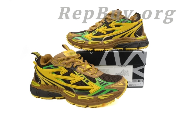 Off White Be Right Back Sneakers Black Yellow OMIA295F24 FAB00 10010 - 图片 12