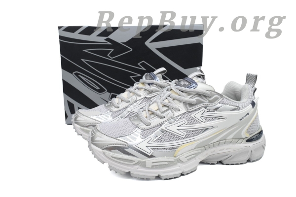 Off White Be Right Back Sneakers, Military White Gray OMIA295F24 FAB00 10606, high quality replica sneakers, best Off White reps, 1:1 Off White shoes, top replica sneakers, Off White knockoffs, premium fake sneakers, Off White dupes, designer replica shoes