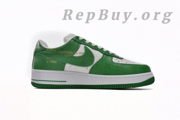 Louis Vuitton x Nike Air Force 1 White Green 7108-6 - Image 3