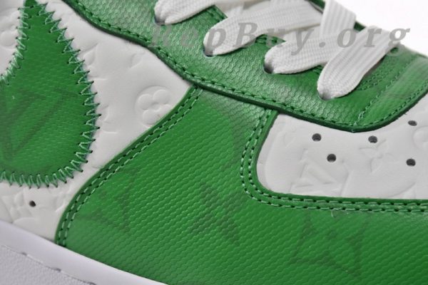 Louis Vuitton x Nike Air Force 1 White Green 7108-6 - Image 9