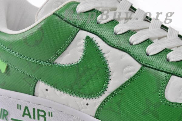 Louis Vuitton x Nike Air Force 1 White Green 7108-6 - Image 10