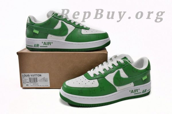 Louis Vuitton x Nike Air Force 1 White Green 7108-6 - Image 16