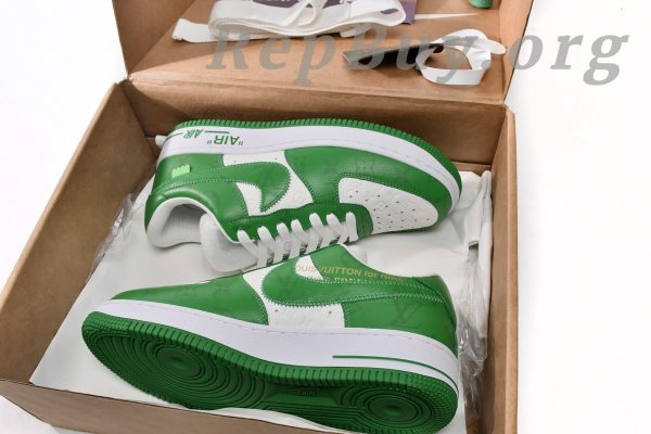 Louis Vuitton x Nike Air Force 1 White Green 7108-6 - Image 18