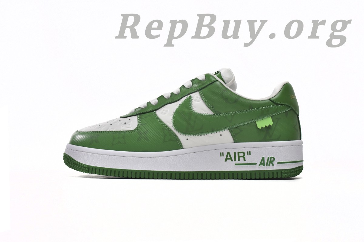 Best Louis Vuitton x Nike Air Force 1 White Green 7108-6 Replica