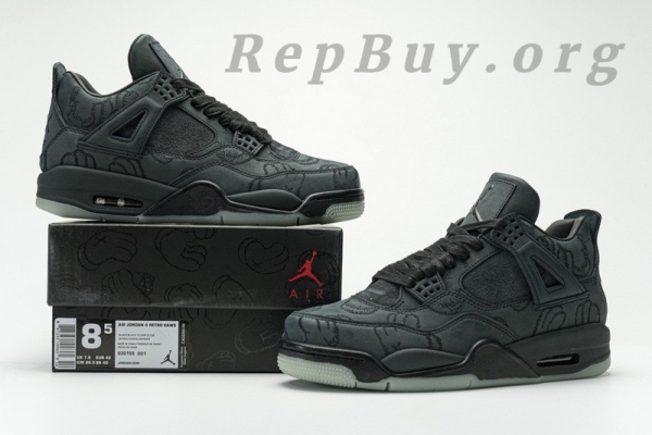 Top Version Air Jordan 4 Retro Kaws Black 930155-001 - 图片 19