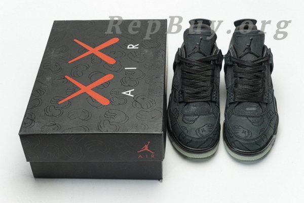 Top Version Air Jordan 4 Retro Kaws Black 930155-001 - 图片 20