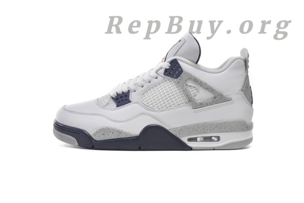 Top Version  Air Jordan 4 Retro White Midnight Navy DH6927-140 - Image 2