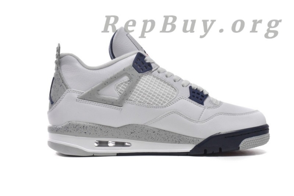 Top Version  Air Jordan 4 Retro White Midnight Navy DH6927-140 - Image 4