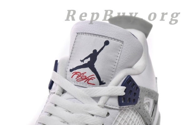 Top Version  Air Jordan 4 Retro White Midnight Navy DH6927-140 - Image 14
