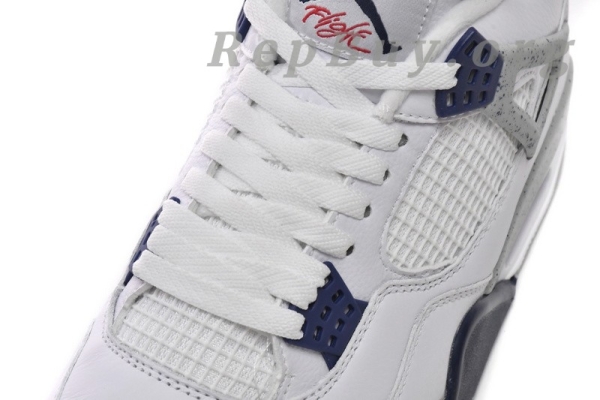 Top Version  Air Jordan 4 Retro White Midnight Navy DH6927-140 - Image 15