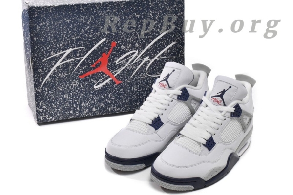 Top Version  Air Jordan 4 Retro White Midnight Navy DH6927-140 - Image 19