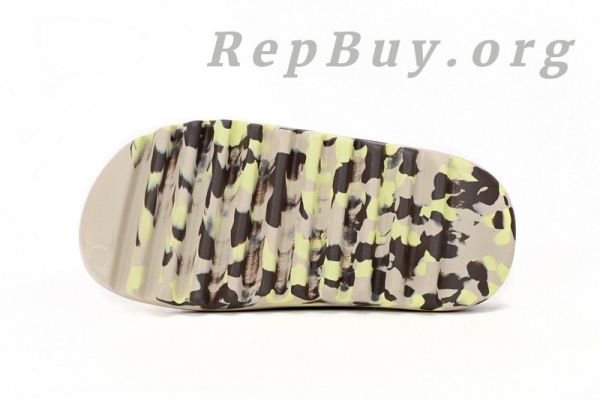 Top Version adidas Yeezy Slide Enflame Oil Painting Ink Yellow FZ5899 - 图片 5