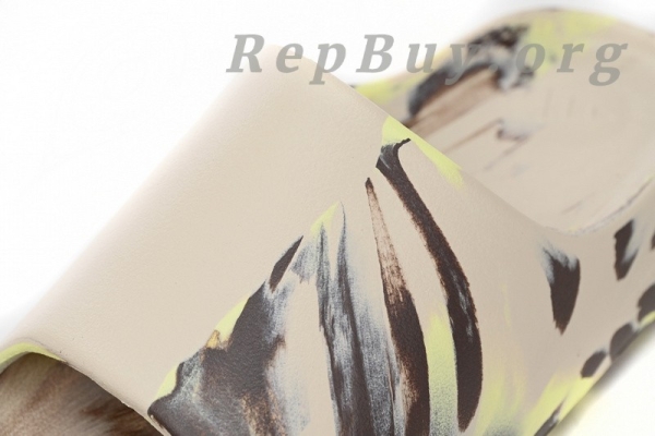 Top Version adidas Yeezy Slide Enflame Oil Painting Ink Yellow FZ5899 - 图片 7