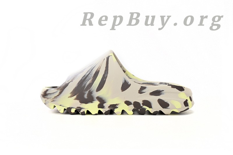 Best Top Version adidas Yeezy Slide Enflame Oil Painting Ink Yellow FZ5899 Replica