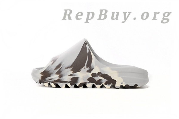 Top Version adidas Yeezy Slide Enflame Oil Painting White Grey GZ5553 - 图片 2