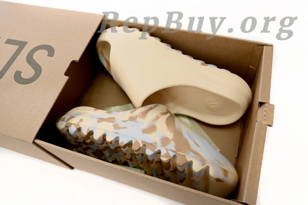 Top Version adidas Yeezy Slide Enflame Oil Painting White Yellow GW1932 - Image 14